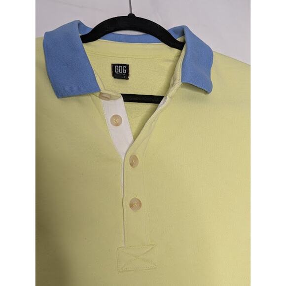 BDG Urban Outfitters Fleece polo style sweatshirt Yellow pink blue size Medium - Picture 4 of 10